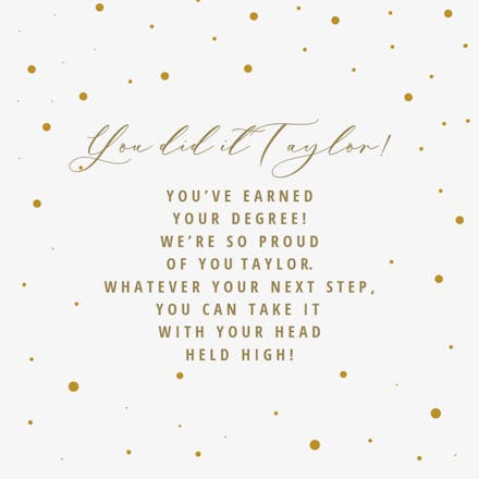 Lavish Dots - Graduation Card