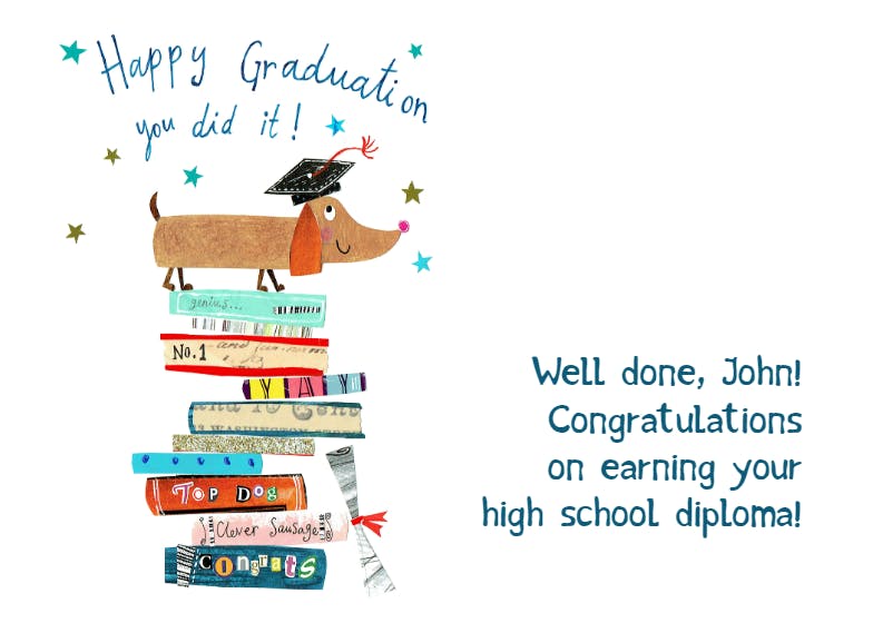 Longfellow and friends - graduation card