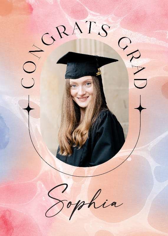 Marble graduate - graduation card