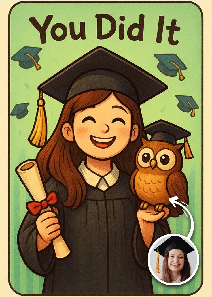 One wise owl - graduation card