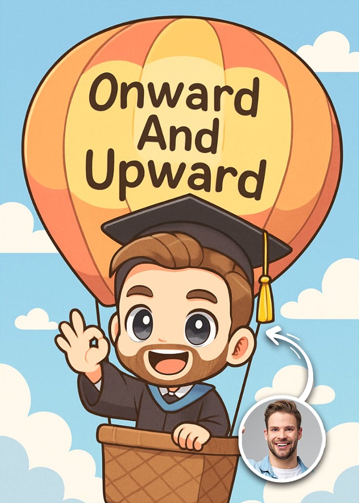 Onward and upward - graduation card