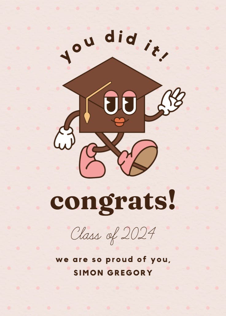 Peace out - graduation card