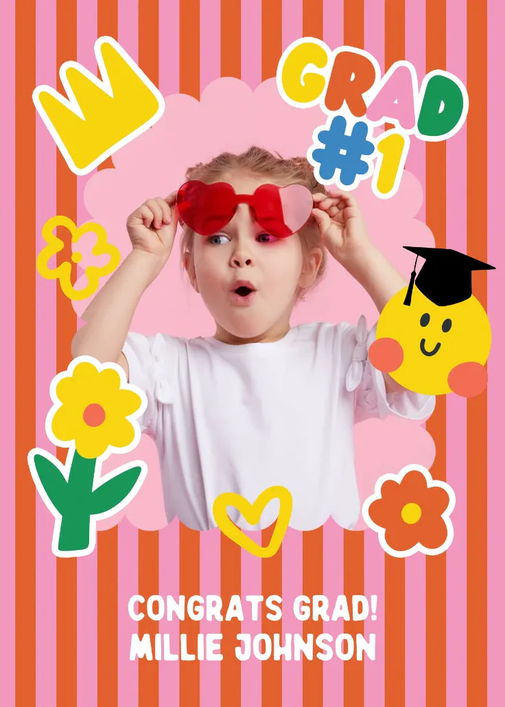 Ready for big school photo - abschlusskarte