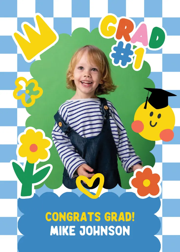 Ready for big school photo - abschlusskarte