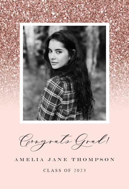 Rose Gold Glitter - Congratulations Card