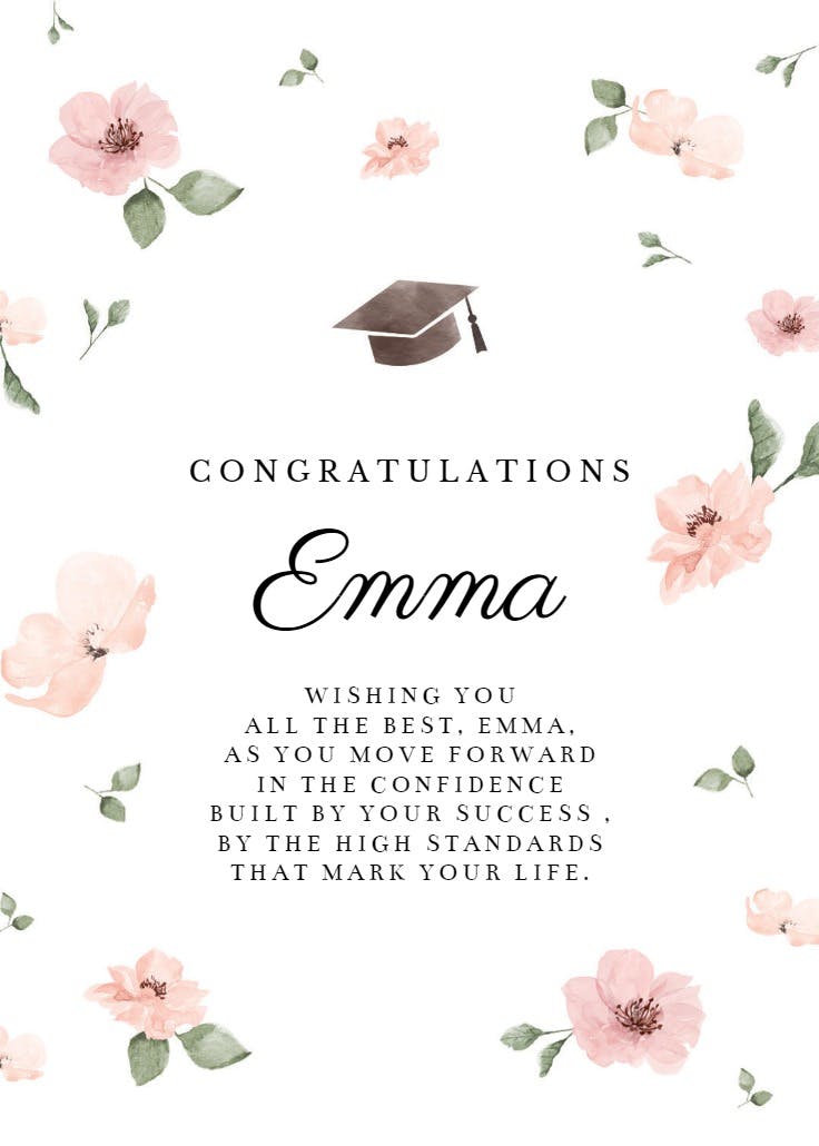 Scattered blooms - graduation card