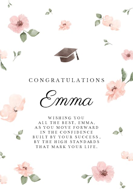 Scattered Blooms - Graduation Card