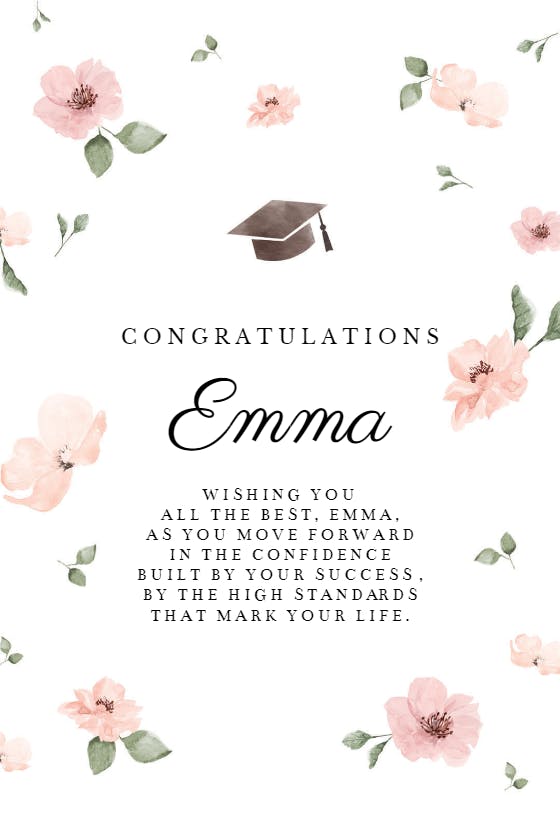 Scattered blooms - graduation card