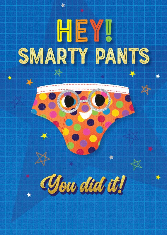 Smarty pants - tarjeta de graduación