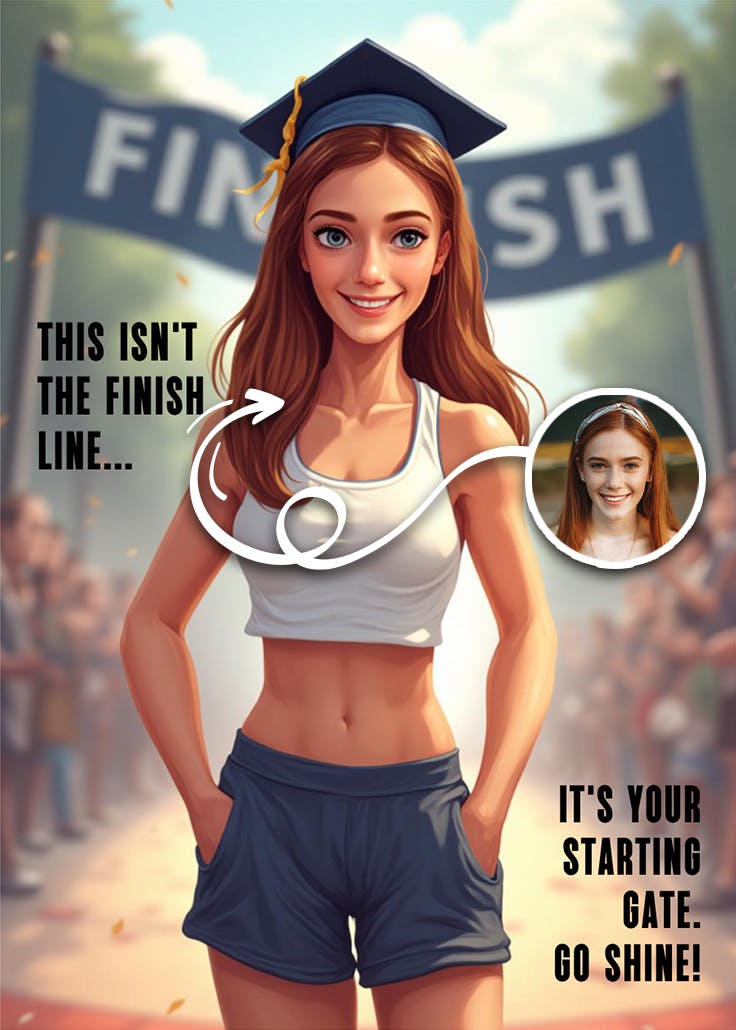 Starting gate - graduation card