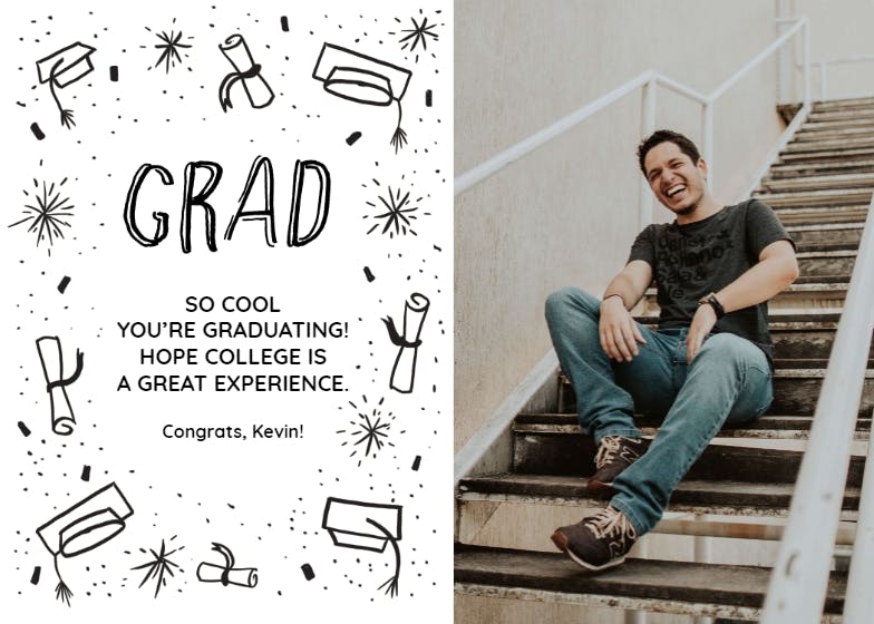 Study in black and white - graduation card