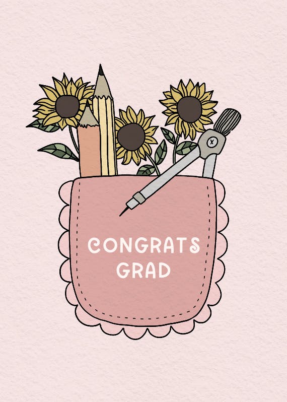 Thank you pocket - graduation card