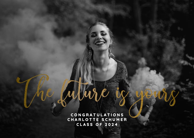 The future is yours -  tarjeta de graduación