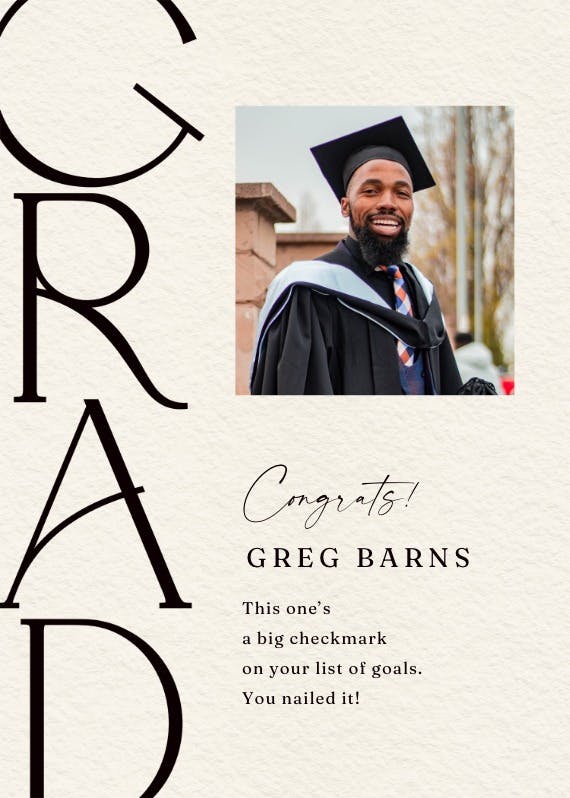 The graduate photo - graduation card