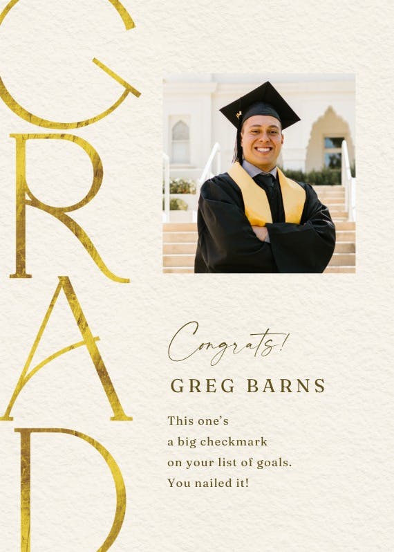 The graduate photo - congratulations card
