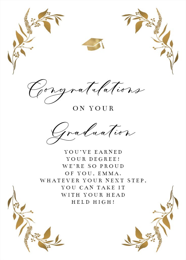 Touch of gold - graduation card