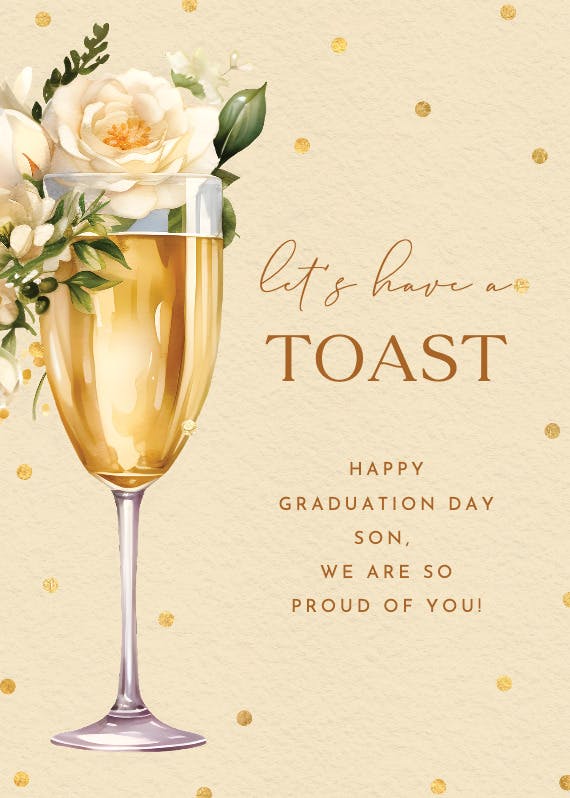 Watercolor toast - graduation card