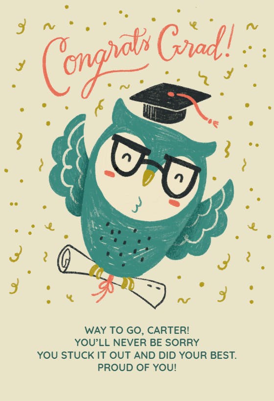 Whooo’s the best - graduation card