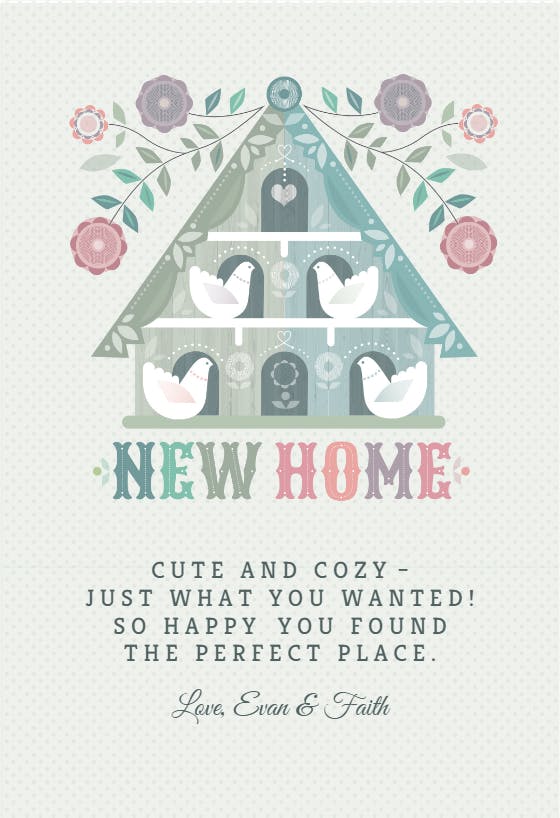 Arts & crafts - new home card