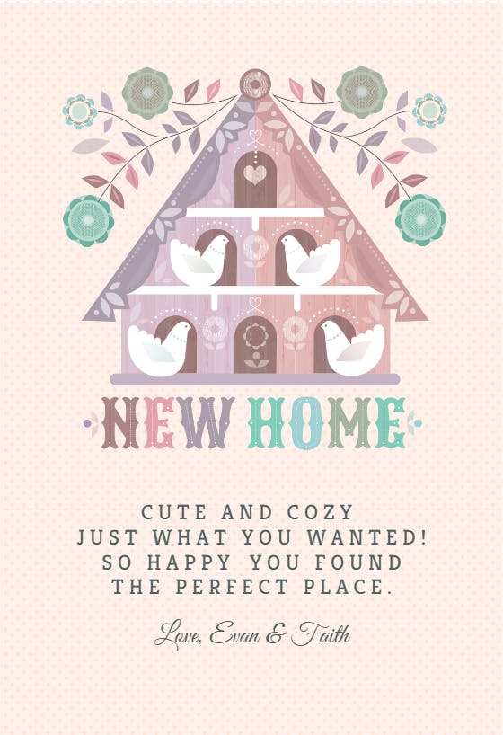 Arts & crafts - new home card