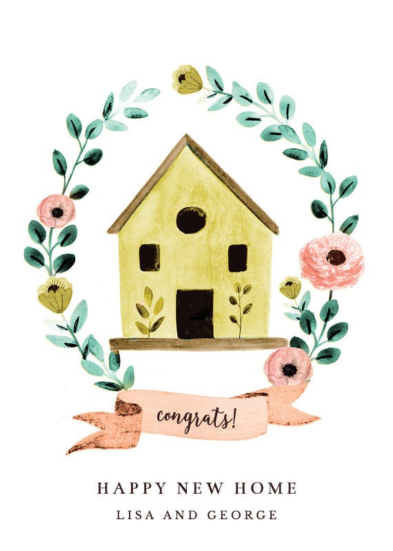Bird house - new home card