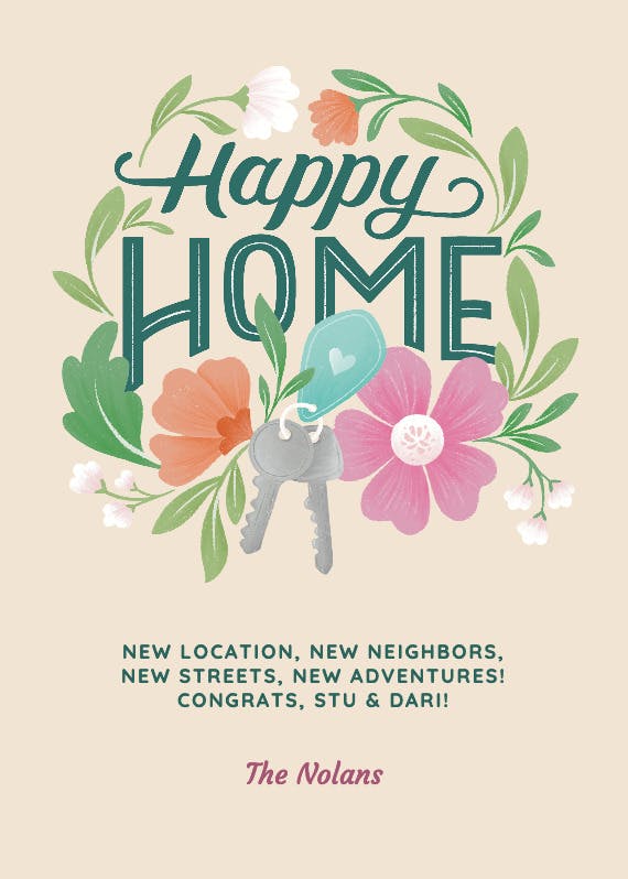 Blissful dwelling - new home card