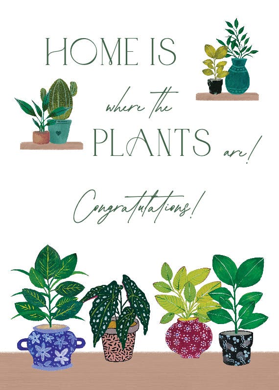 Botanical bliss - tarjeta de casa nueva
