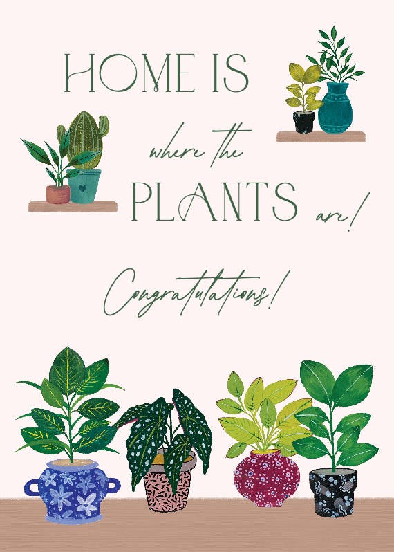 Botanical bliss -  tarjeta de casa nueva gratis