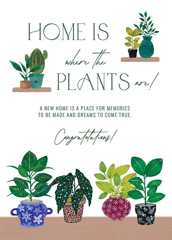 Botanical euphoria -  tarjeta de casa nueva gratis