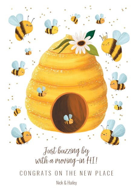 Buzzing By - New Home Card
