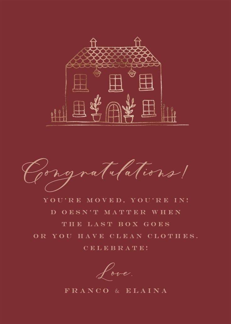 Change of address - new home card