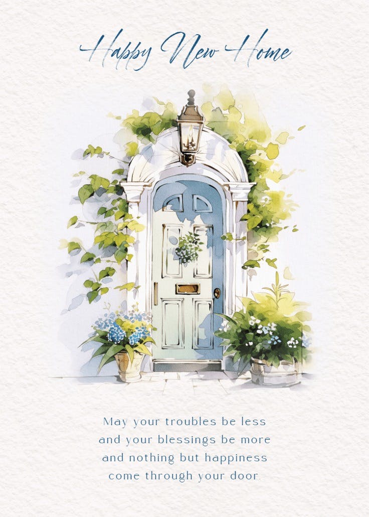 Door to joy - new home card