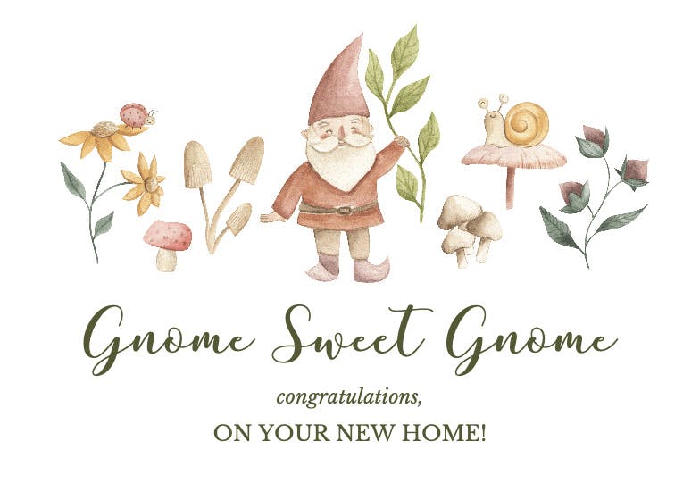 Fairy garden - new home card
