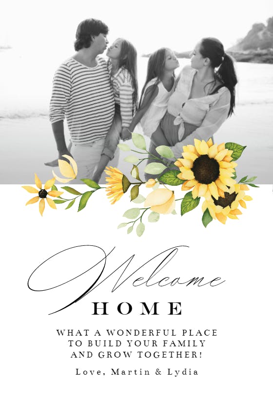 Family photo - new home card