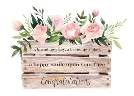 Flower And Planters - New Home Card