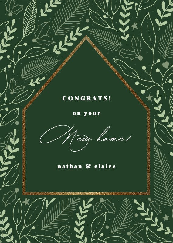 Foliage house pattern - free occasions card -