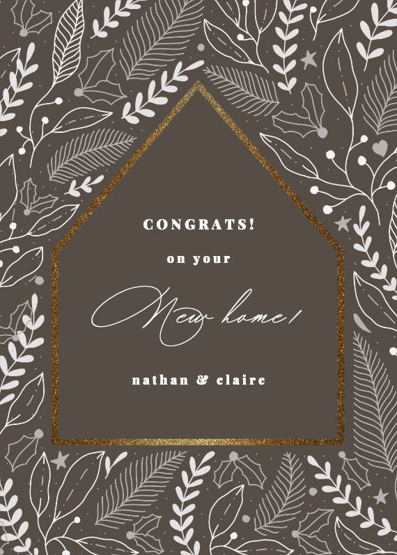 Foliage house pattern - new home card