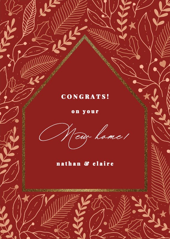 Foliage house pattern - free occasions card -