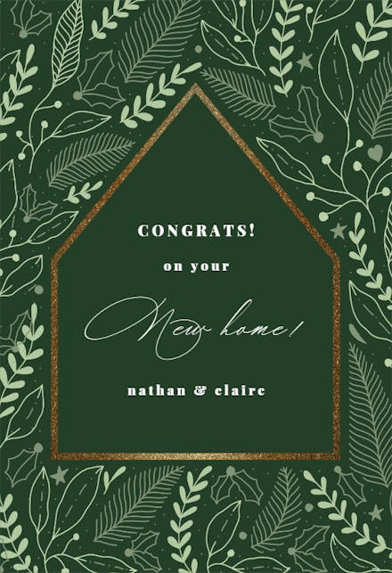 Foliage House Pattern - New Home Card