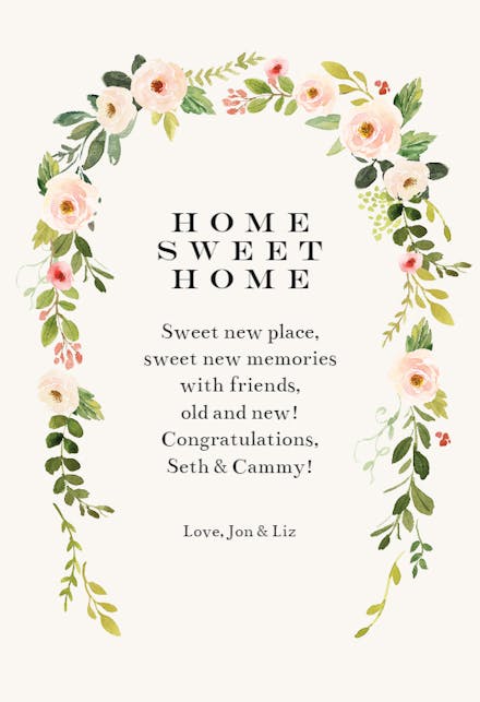 Fragrant Arbor - New Home Card