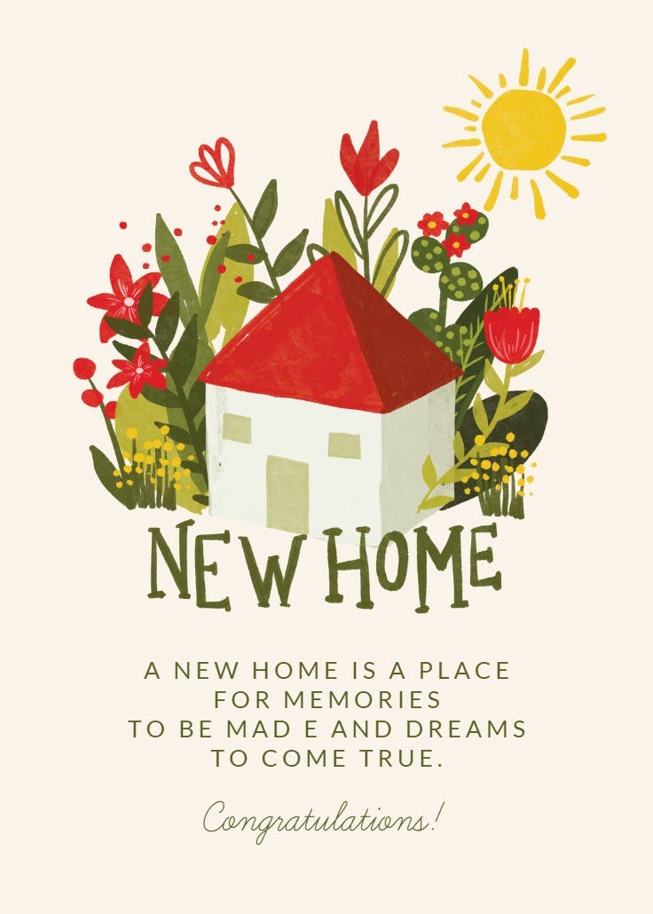 Green home - new home card