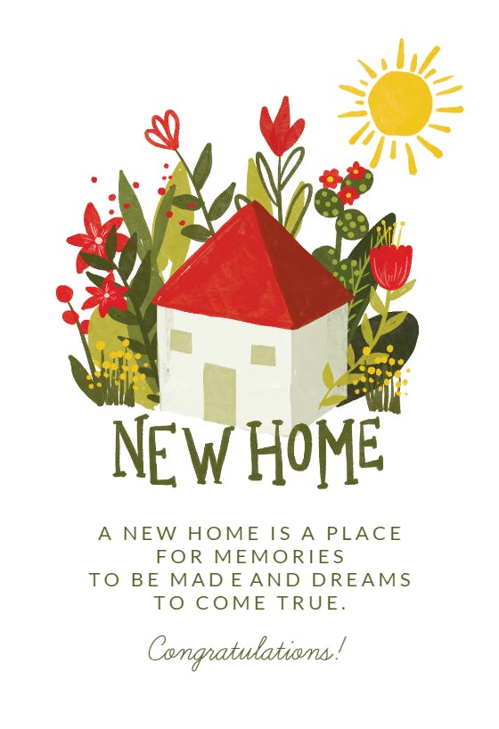 Green home - tarjeta de casa nueva