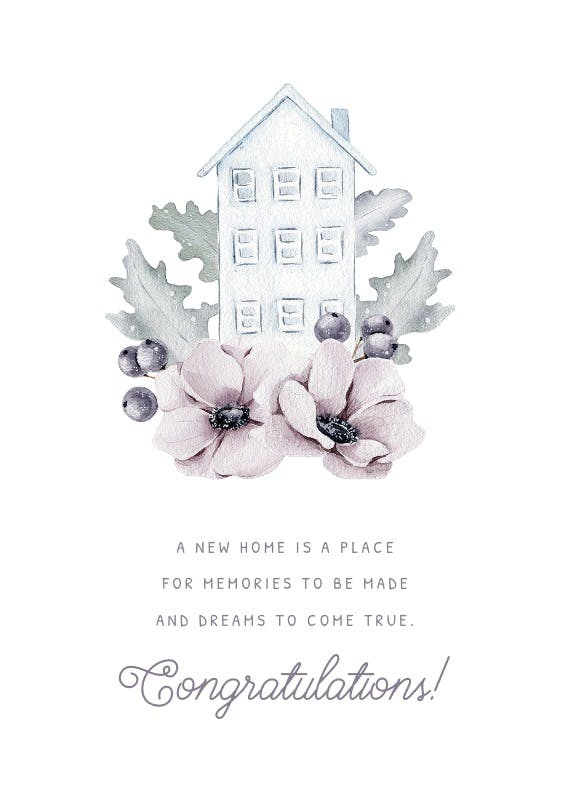 House - new home card