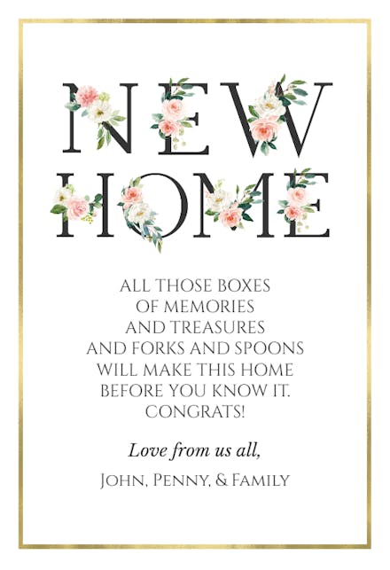 Lovely Letters - New Home Card