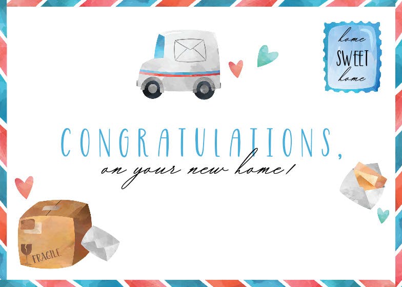 Mail truck -  free congratulations card