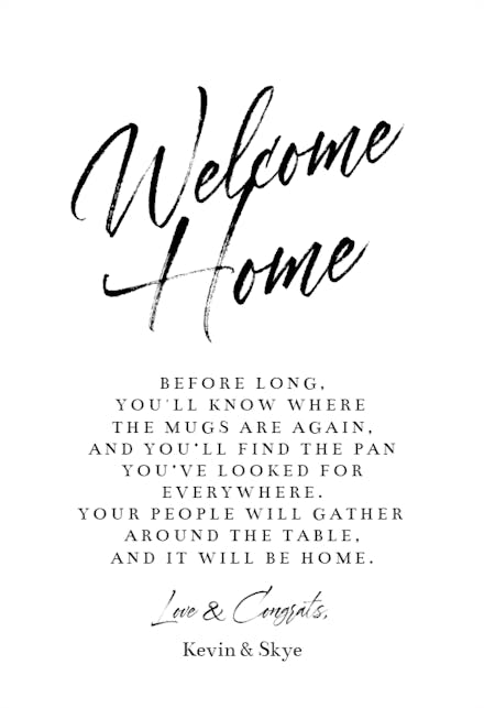 Minimalist - New Home Card