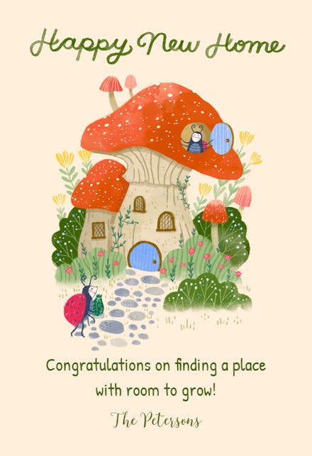 Mushroom Manor - New Home Card