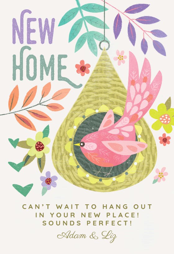 Natural nest - new home card