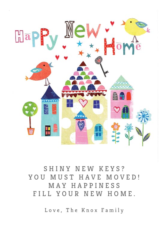 New neighbors -  tarjeta de casa nueva gratis