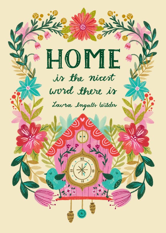 Nicest word - new home card